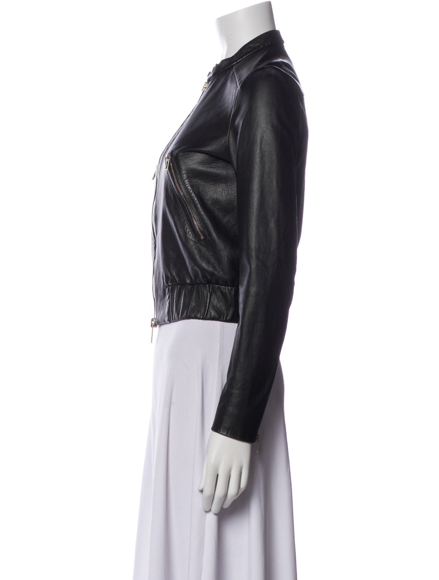 Diane von Furstenberg Lamb Leather Biker Jacket