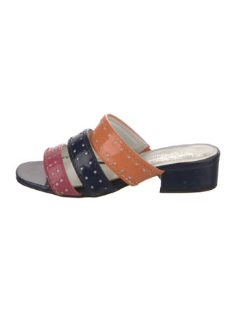 Diane von Furstenberg Patent Leather Printed Slides