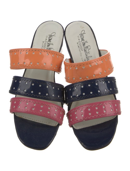 Diane von Furstenberg Patent Leather Printed Slides