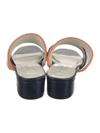 Diane von Furstenberg Patent Leather Printed Slides