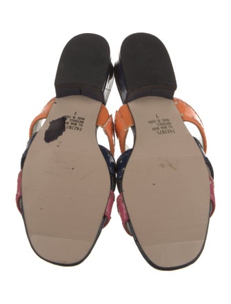 Diane von Furstenberg Patent Leather Printed Slides