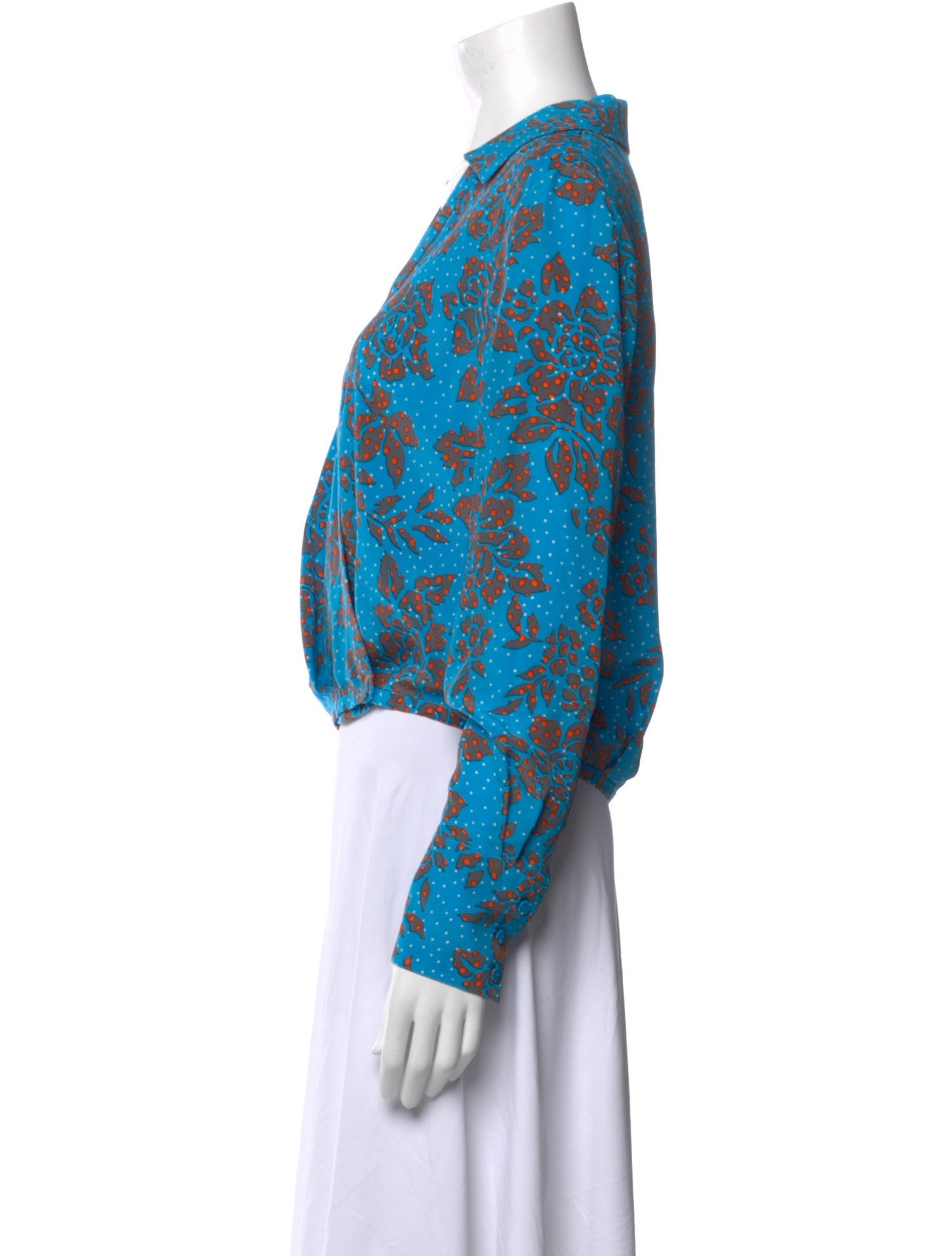 Diane von Furstenberg Silk Printed Crop Top