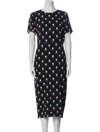 Diane von Furstenberg Polka Dot Print Midi Length Dress