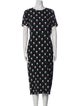 Diane von Furstenberg Polka Dot Print Midi Length Dress