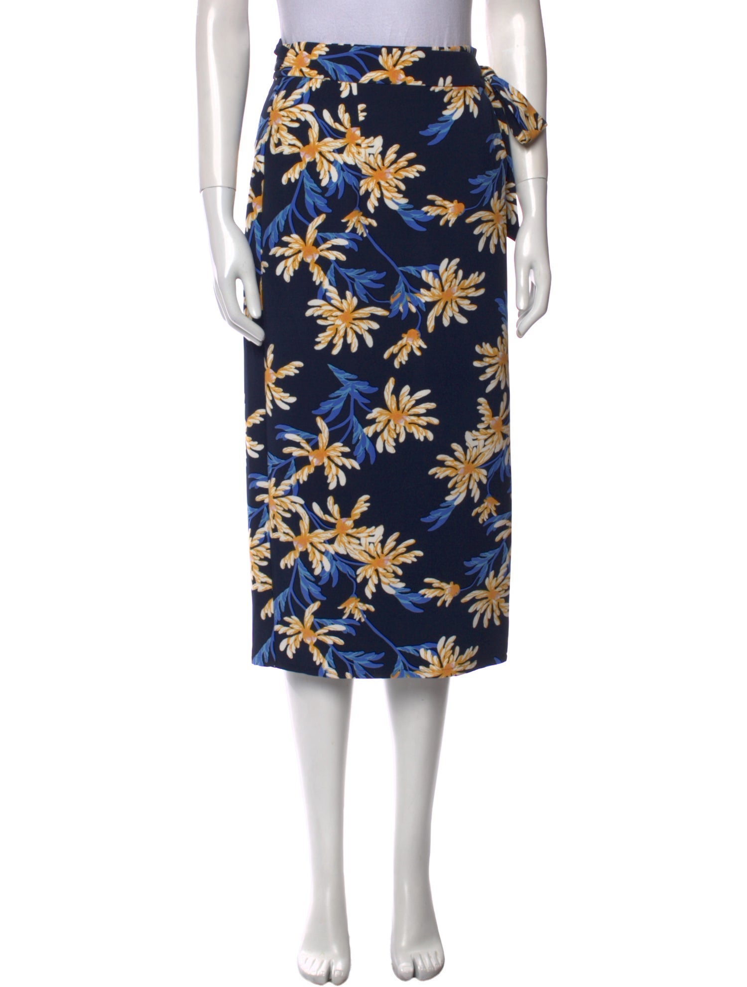 Diane von Furstenberg Floral Print Midi Length Skirt w/ Tags