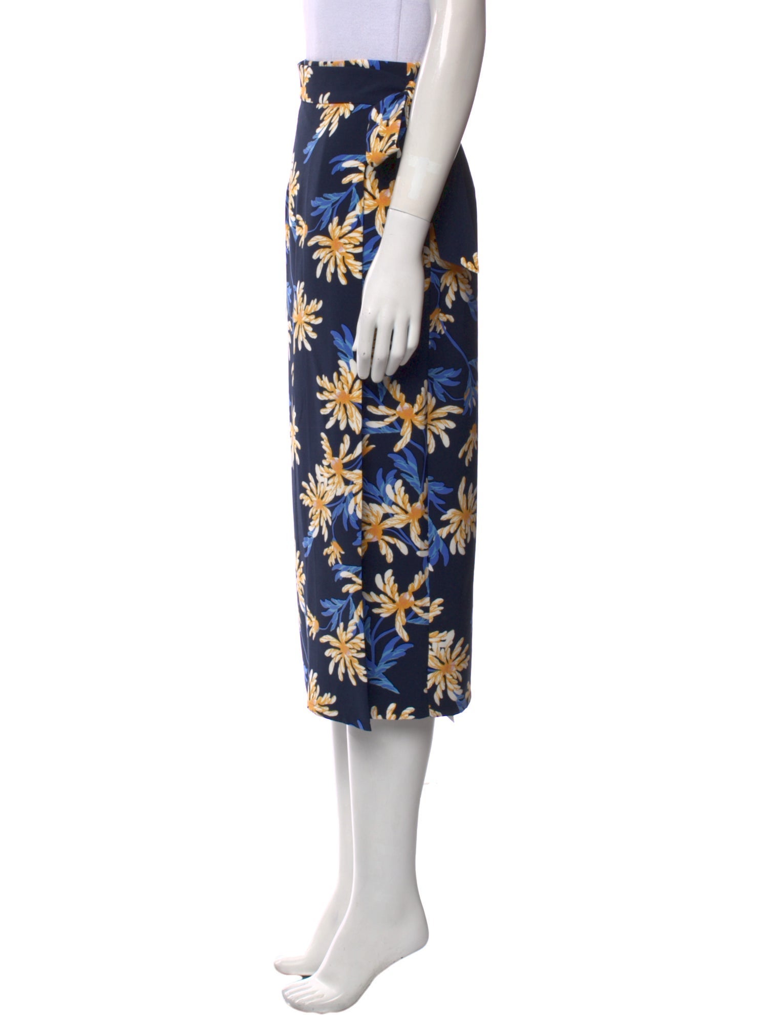 Diane von Furstenberg Floral Print Midi Length Skirt w/ Tags