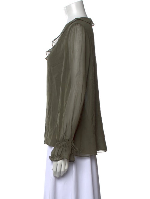 Diane von Furstenberg Silk V-Neck Button-Up Top