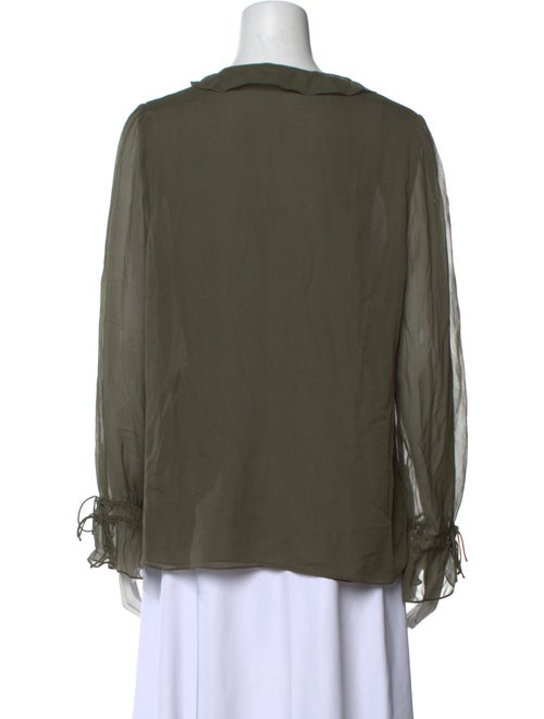 Diane von Furstenberg Silk V-Neck Button-Up Top