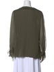 Diane von Furstenberg Silk V-Neck Button-Up Top