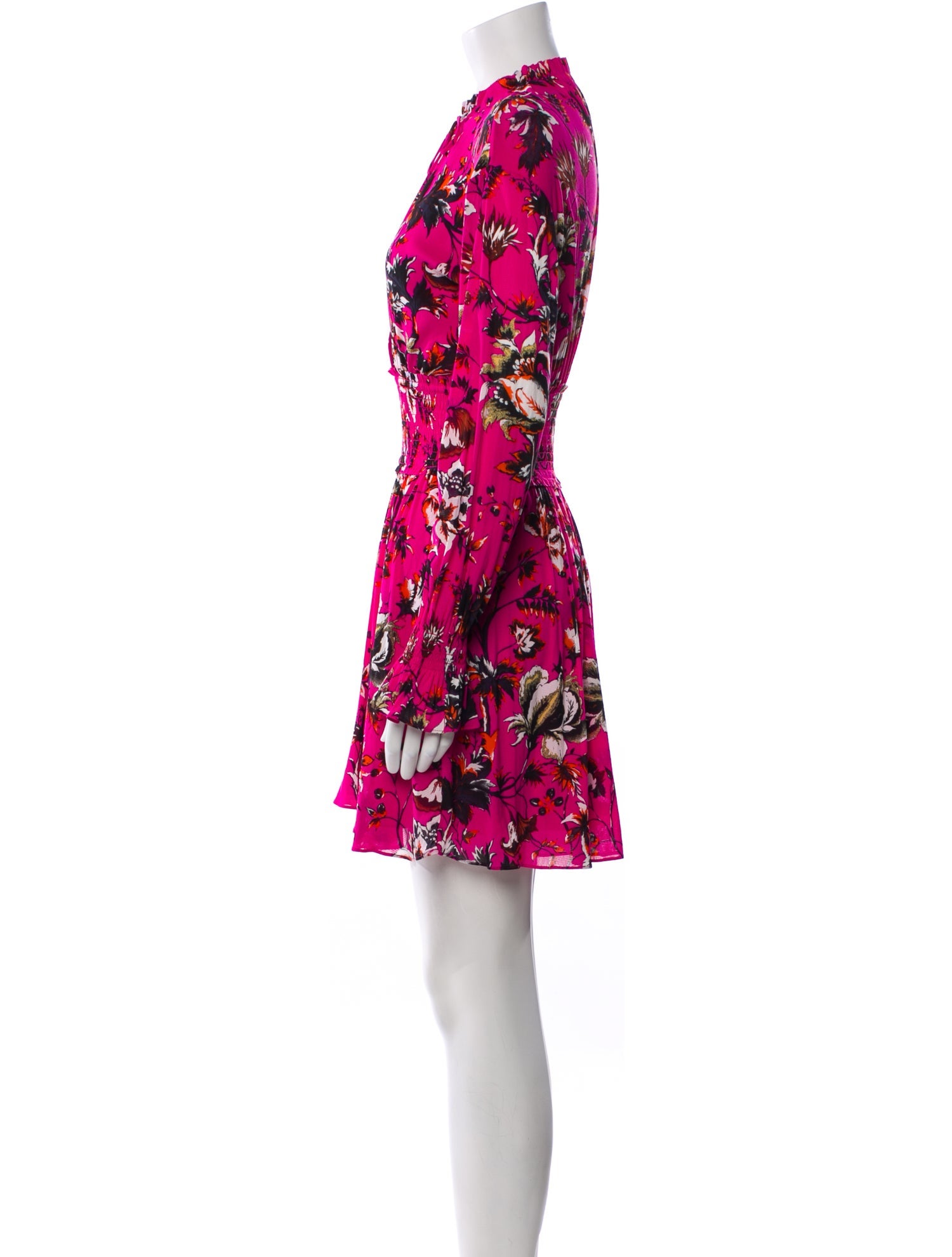 Diane von Furstenberg Floral Print Tie Neck Romper
