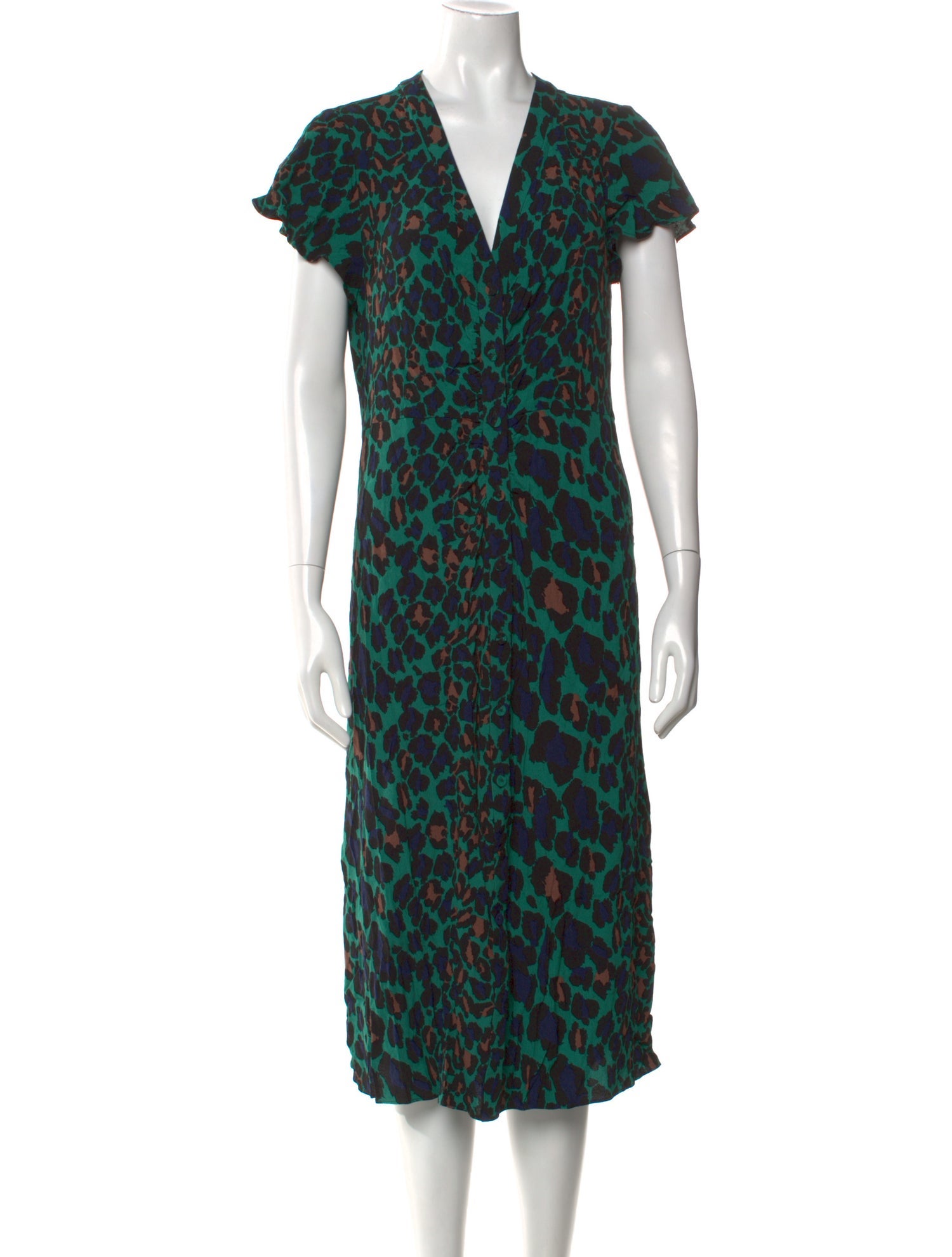 Diane von Furstenberg Animal Print Midi Length Dress