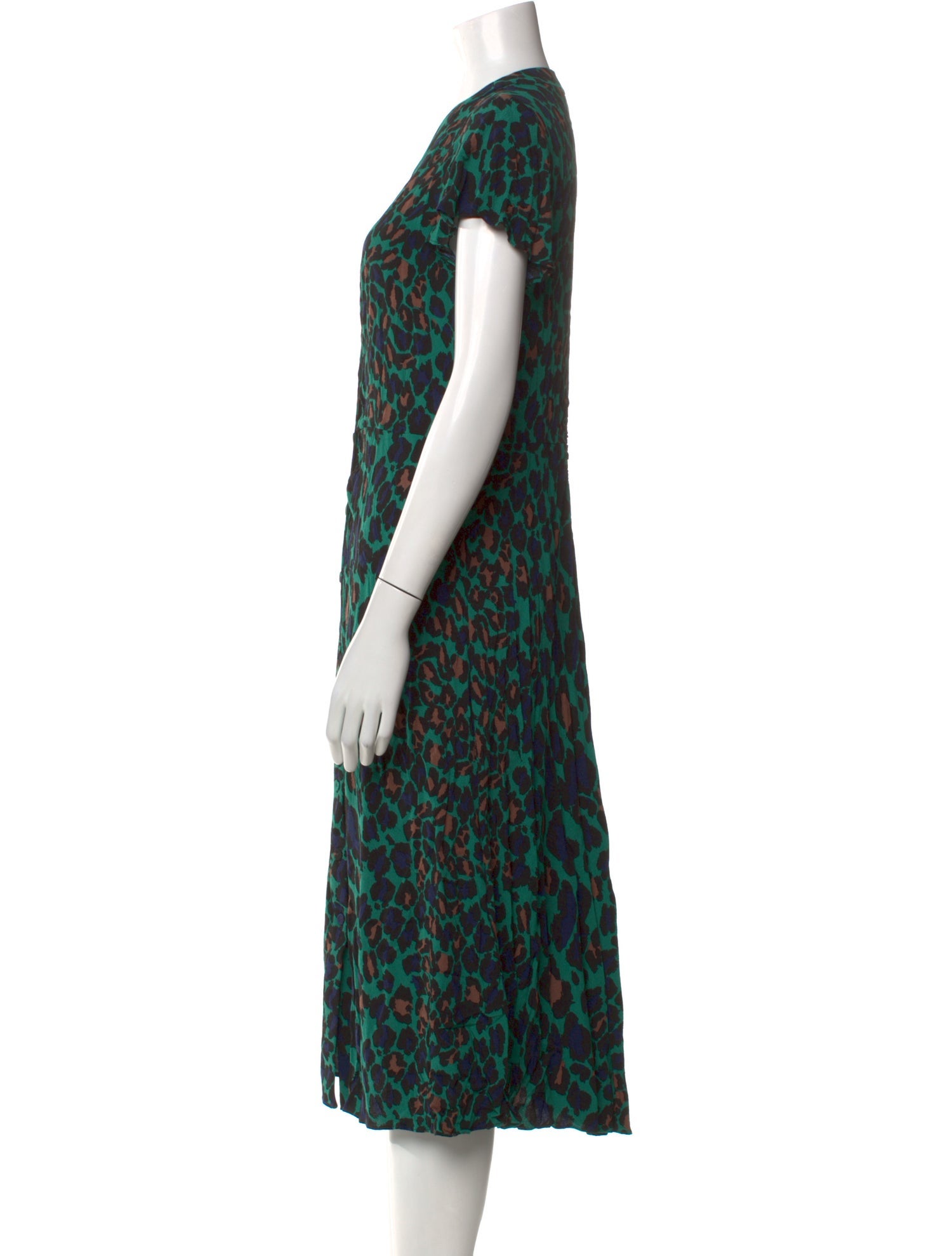 Diane von Furstenberg Animal Print Midi Length Dress