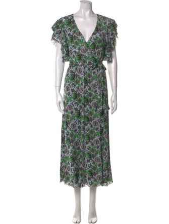Diane von Furstenberg Floral Print Long Dress