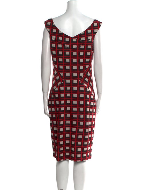 Diane von Furstenberg Plaid Print Midi Length Dress