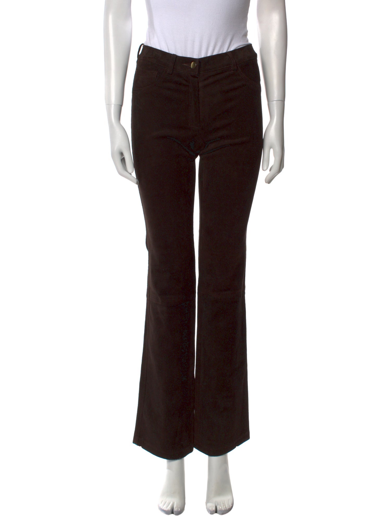 Diane von Furstenberg Leather Straight Leg Pants