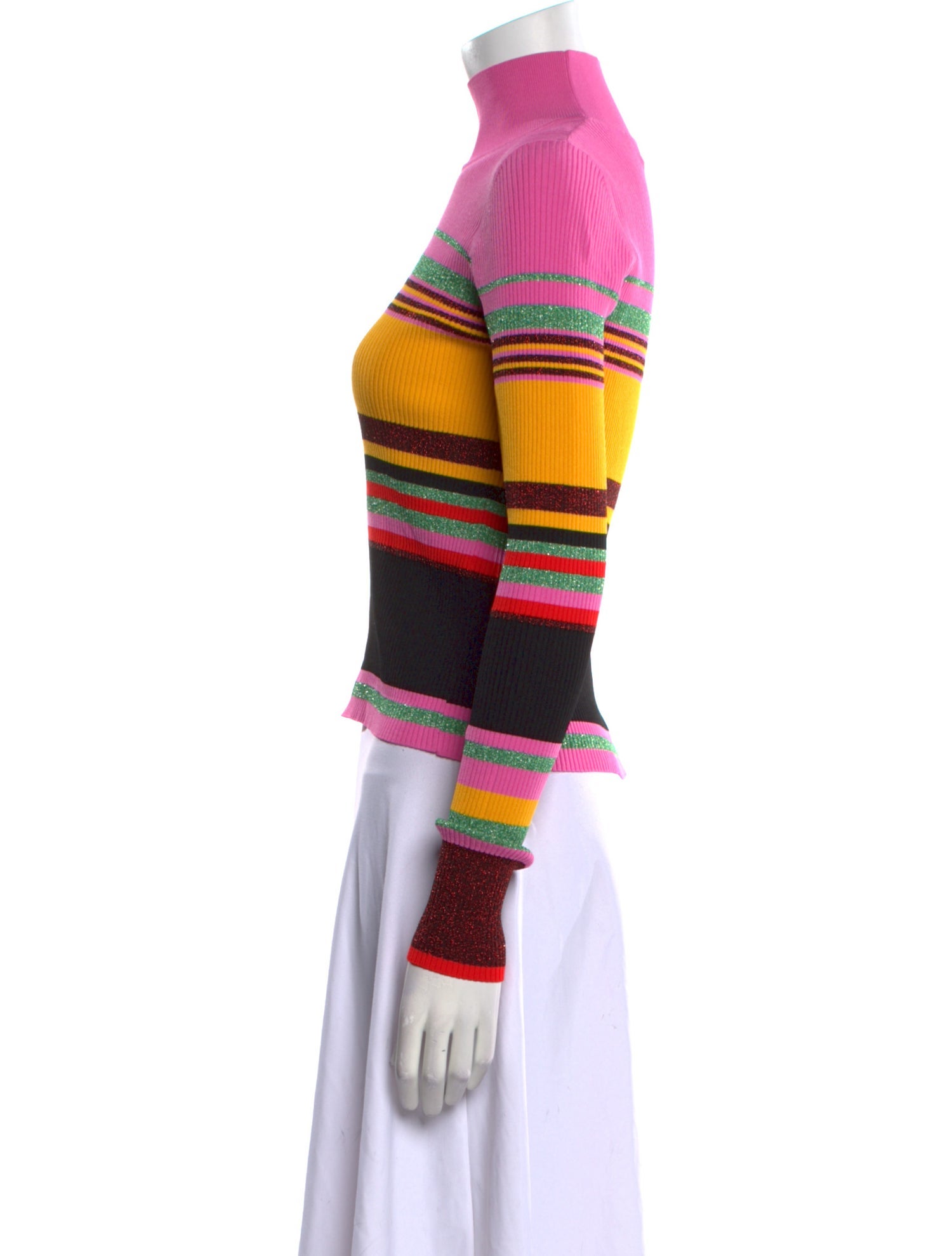 Diane von Furstenberg Striped Mock Neck Sweater