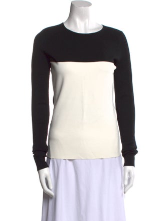 Diane von Furstenberg Colorblock Pattern Crew Neck Sweater