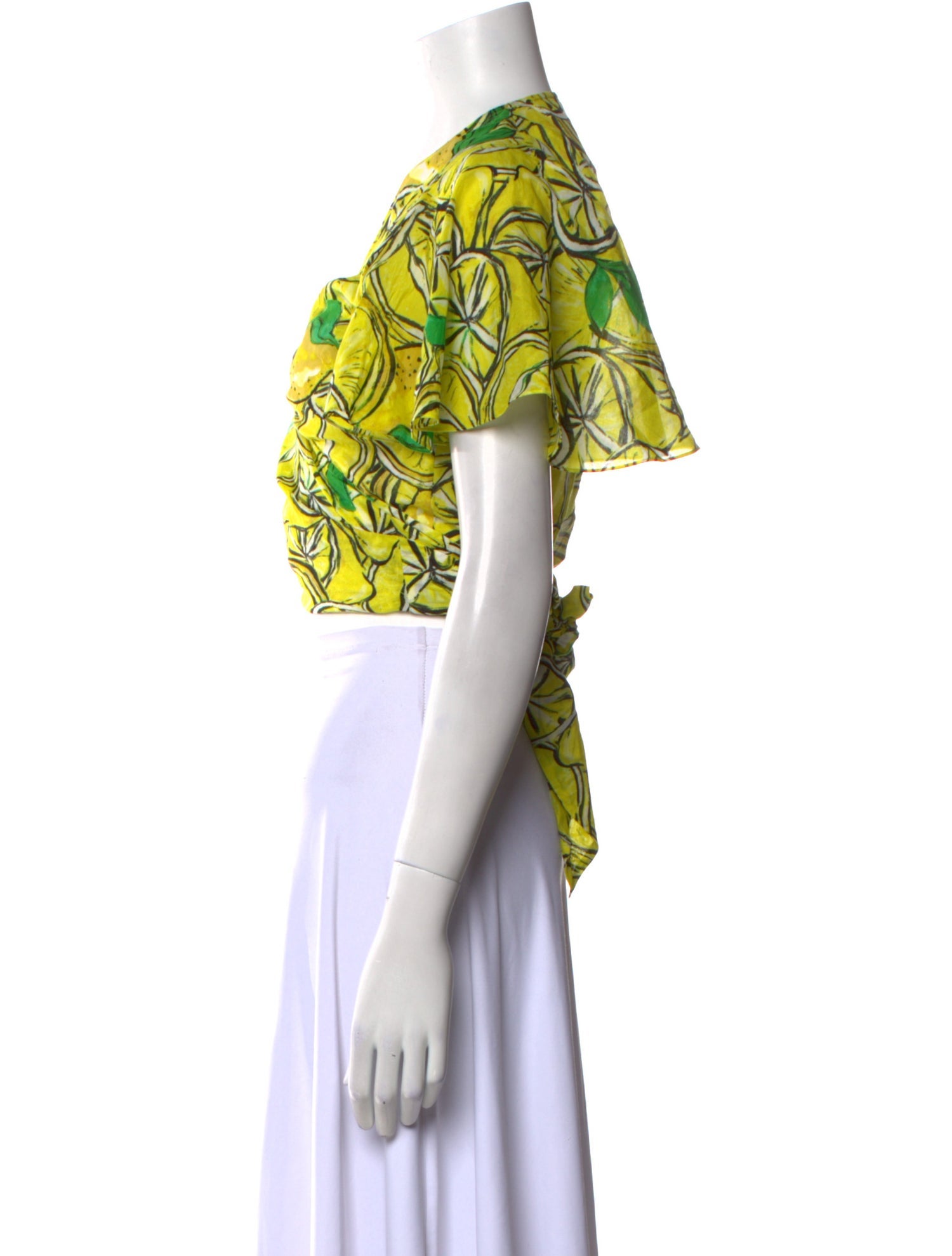 Diane von Furstenberg Printed V-Neck Crop Top