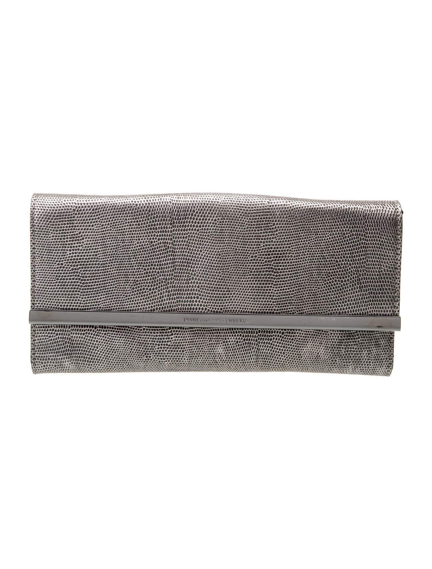 Diane von Furstenberg Embossed Leather Clutch