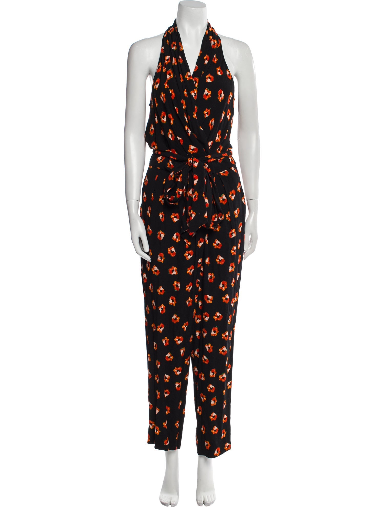 Diane von Furstenberg Floral Print Halterneck Jumpsuit