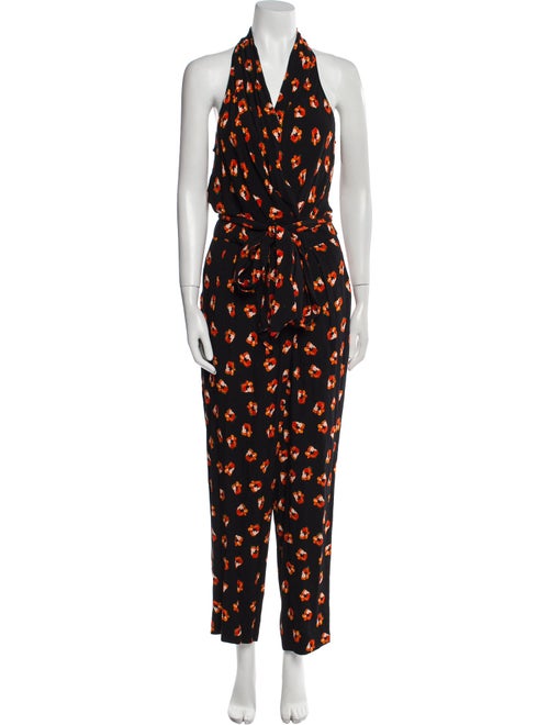 Diane von Furstenberg Floral Print Halterneck Jumpsuit
