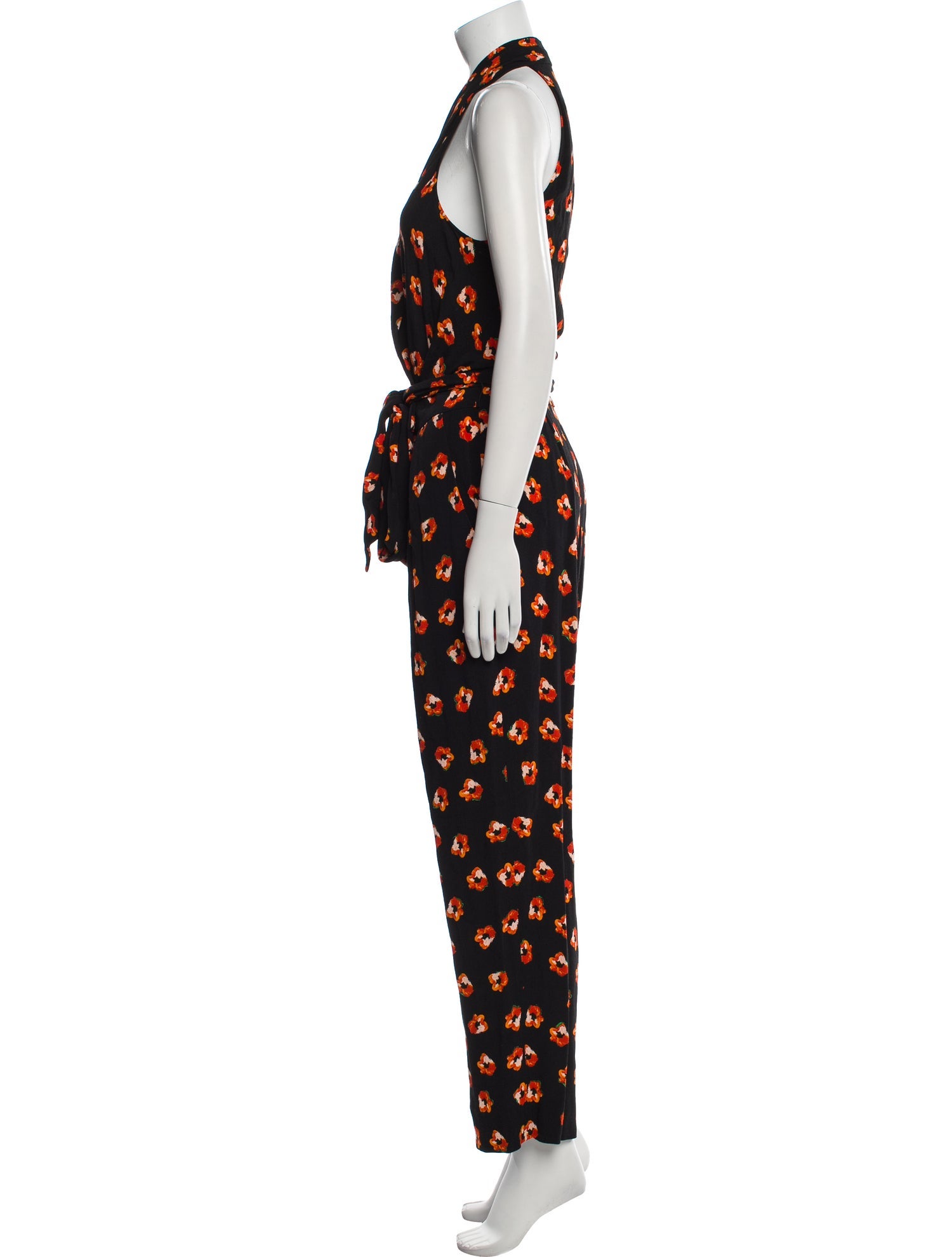 Diane von Furstenberg Floral Print Halterneck Jumpsuit