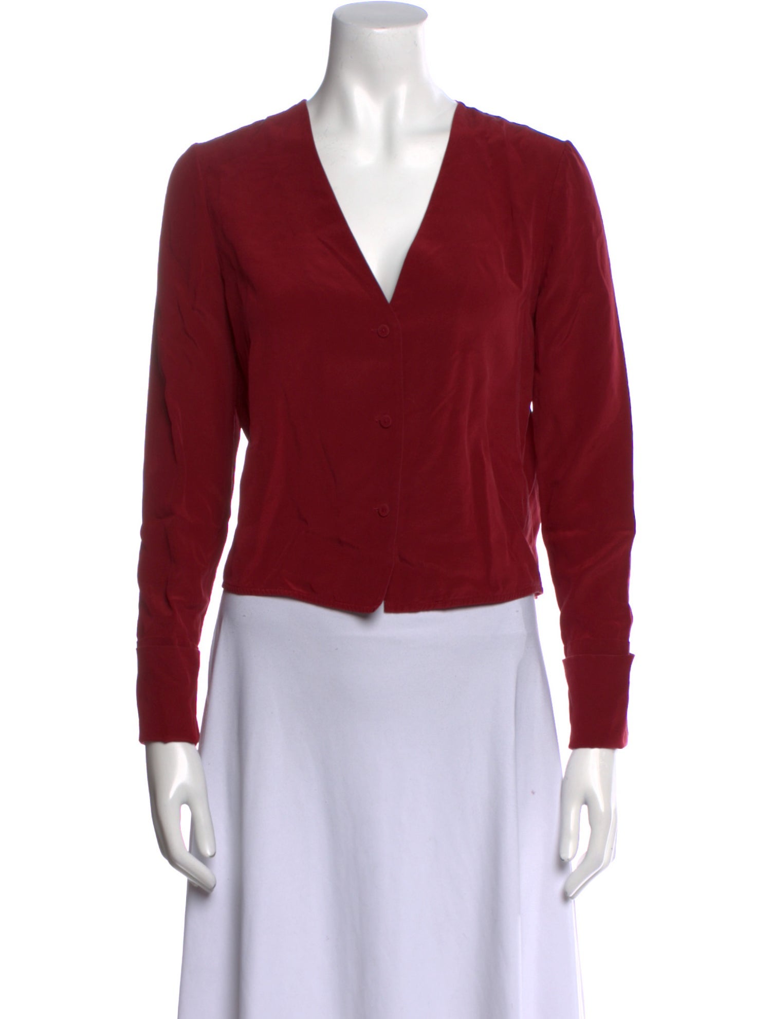 Diane von Furstenberg Silk V-Neck Crop Top