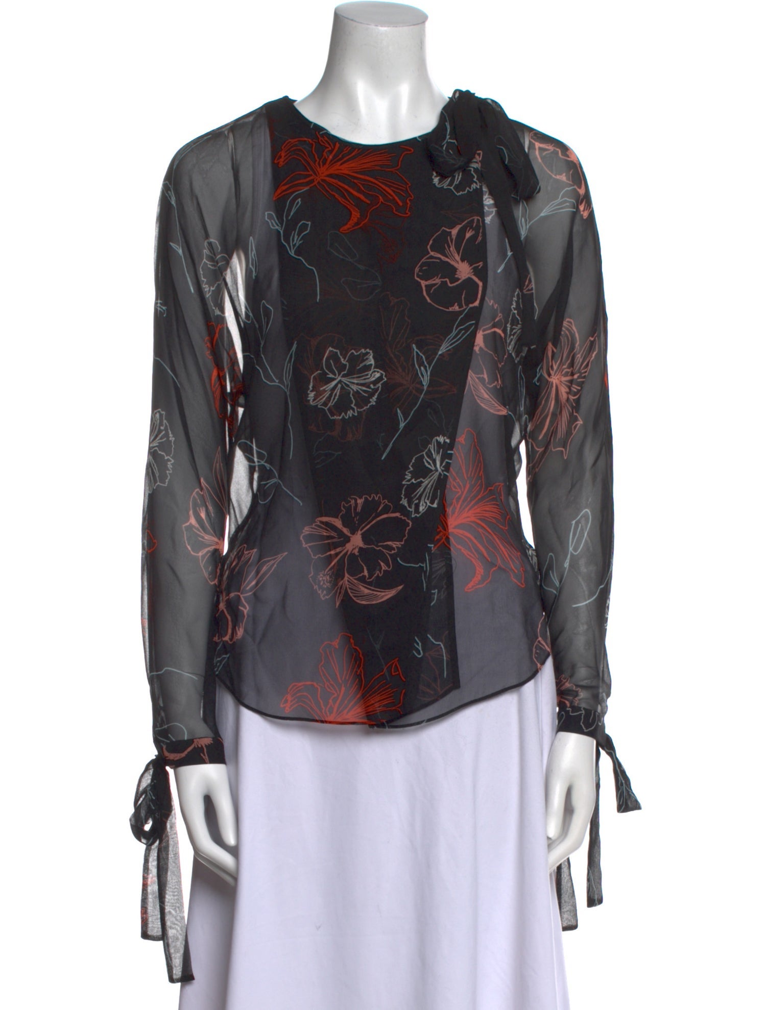 Diane von Furstenberg Silk Floral Print Blouse