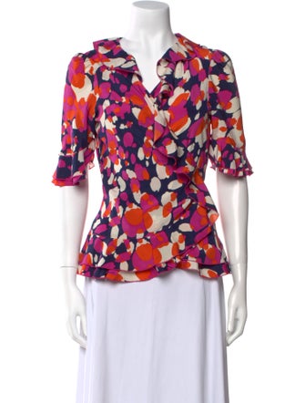Diane von Furstenberg Silk Floral Print Blouse