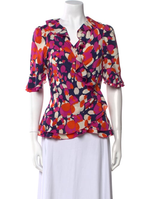 Diane von Furstenberg Silk Floral Print Blouse