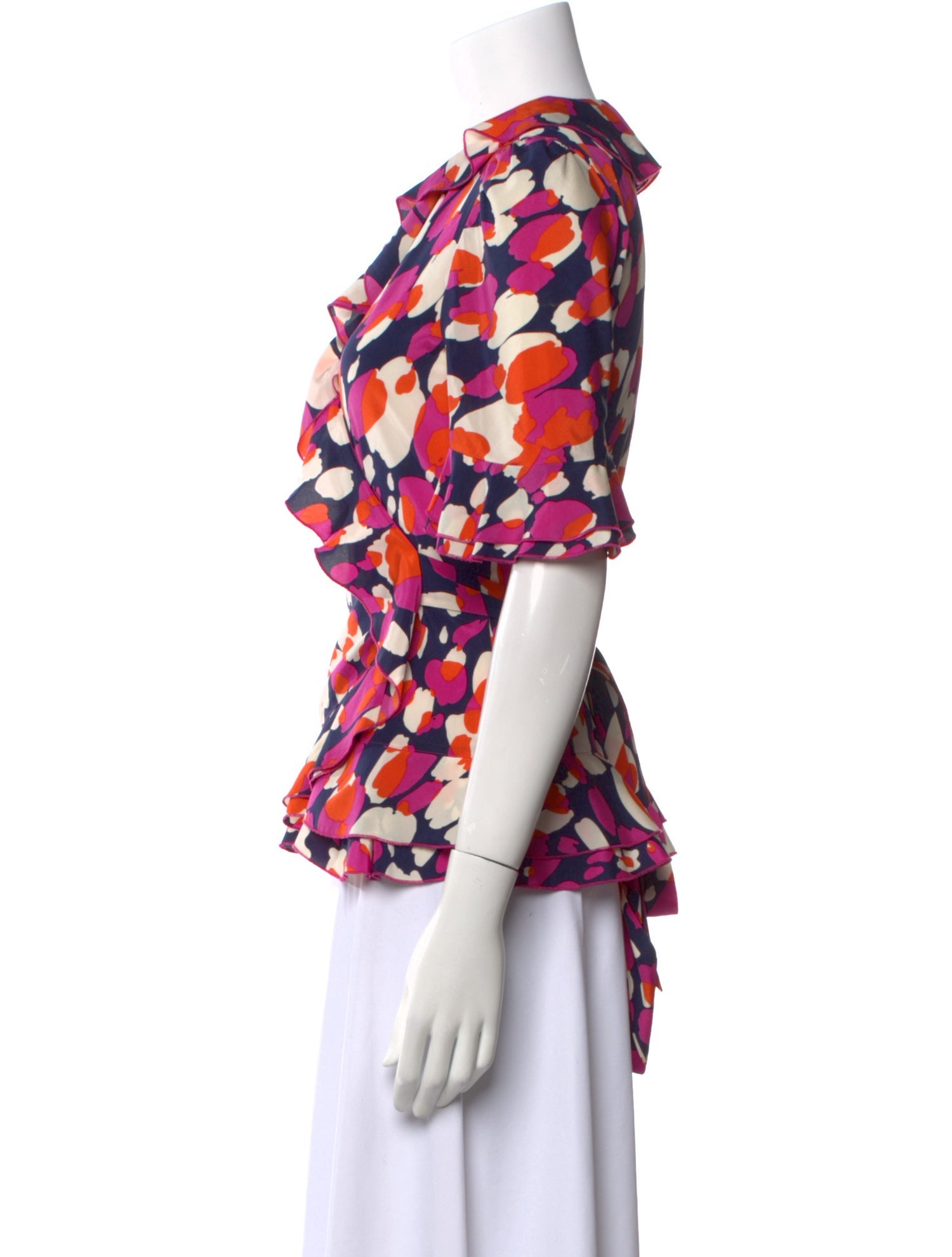 Diane von Furstenberg Silk Floral Print Blouse