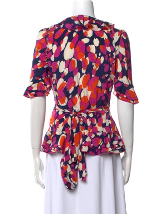 Diane von Furstenberg Silk Floral Print Blouse