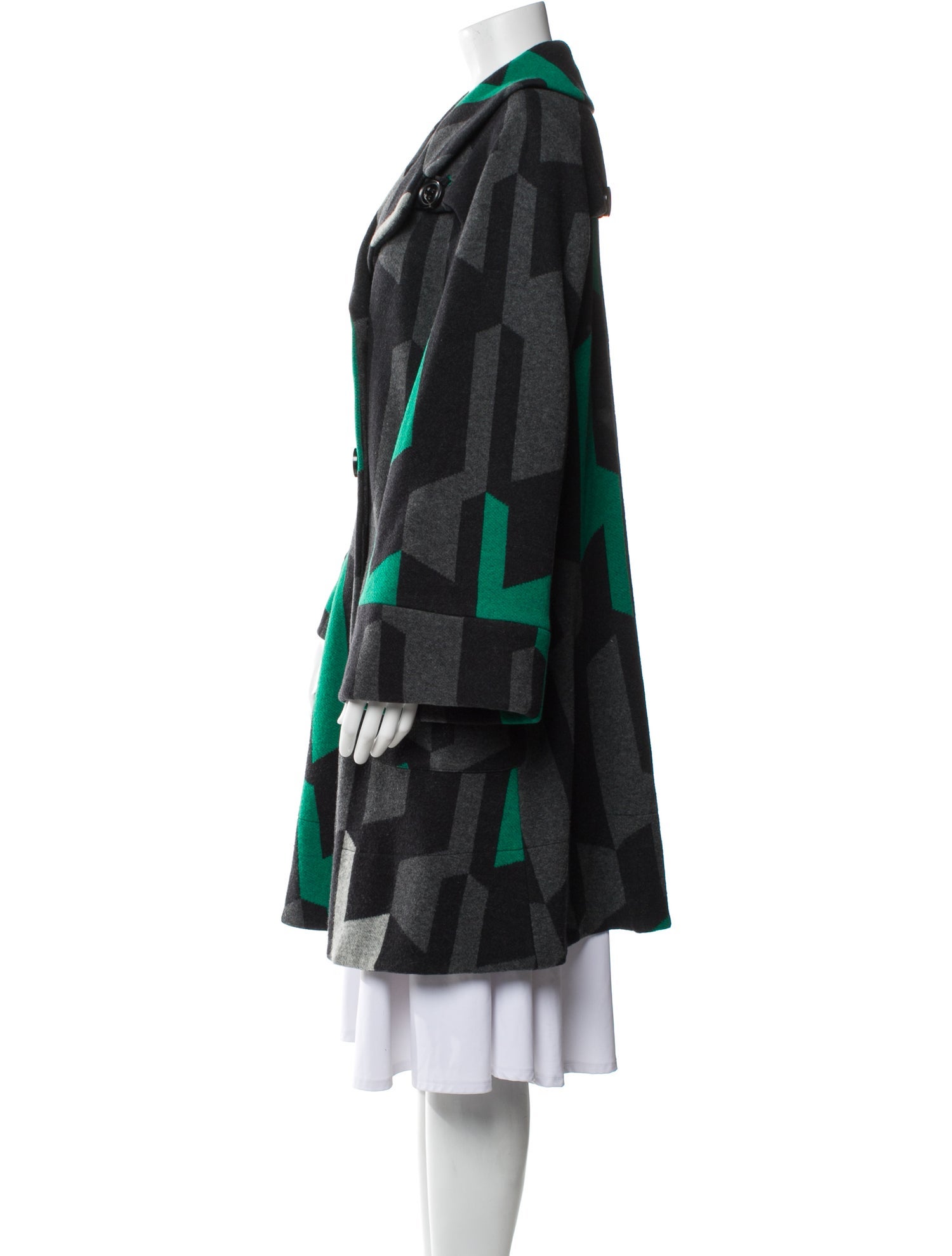 Diane von Furstenberg Wool Printed Trench Coat