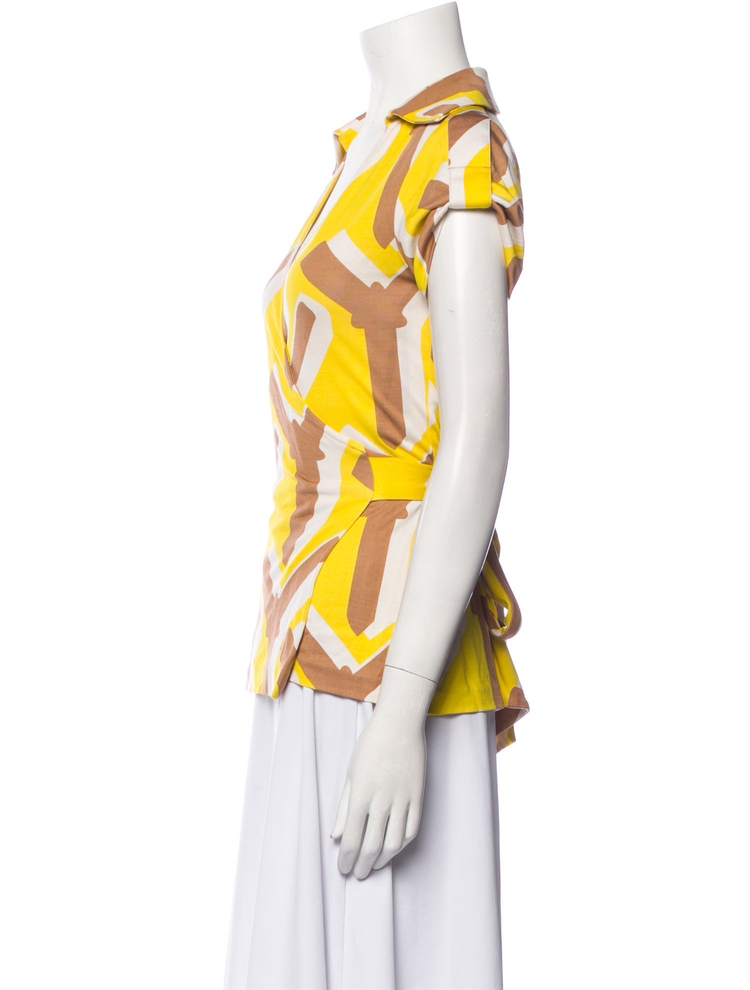 Diane von Furstenberg Silk Printed Button-Up Top