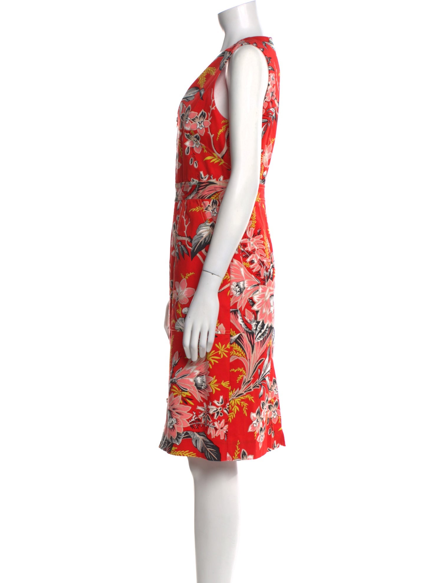 Diane von Furstenberg Floral Print Knee-Length Dress