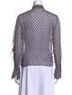 Diane von Furstenberg Plaid Print Mock Neck Button-Up Top