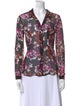Diane von Furstenberg Silk Floral Print Button-Up Top
