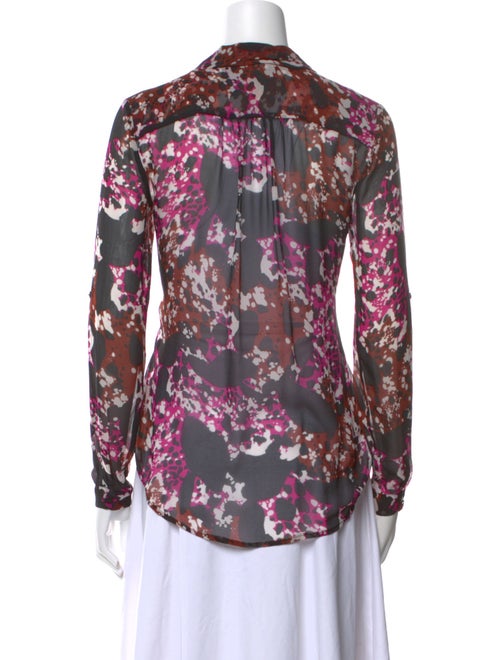 Diane von Furstenberg Silk Floral Print Button-Up Top