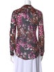 Diane von Furstenberg Silk Floral Print Button-Up Top