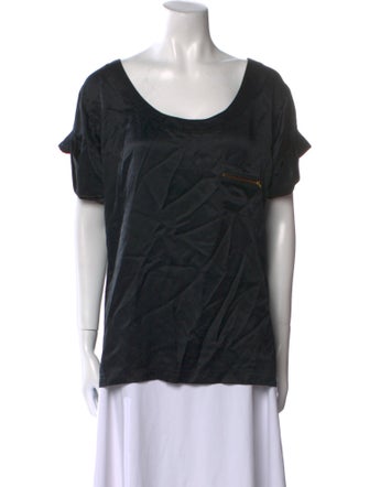 Diane von Furstenberg Silk Scoop Neck T-Shirt