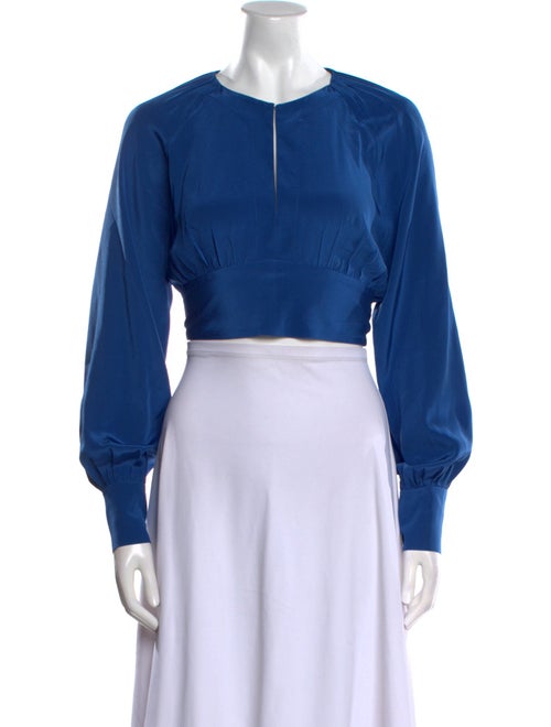 Diane von Furstenberg Silk Crew Neck Crop Top