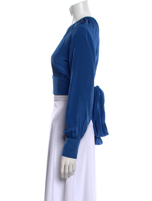 Diane von Furstenberg Silk Crew Neck Crop Top