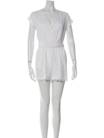 Diane von Furstenberg Lace Pattern V-Neck Romper