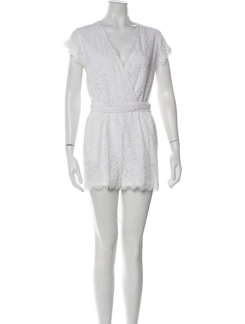 Diane von Furstenberg Lace Pattern V-Neck Romper