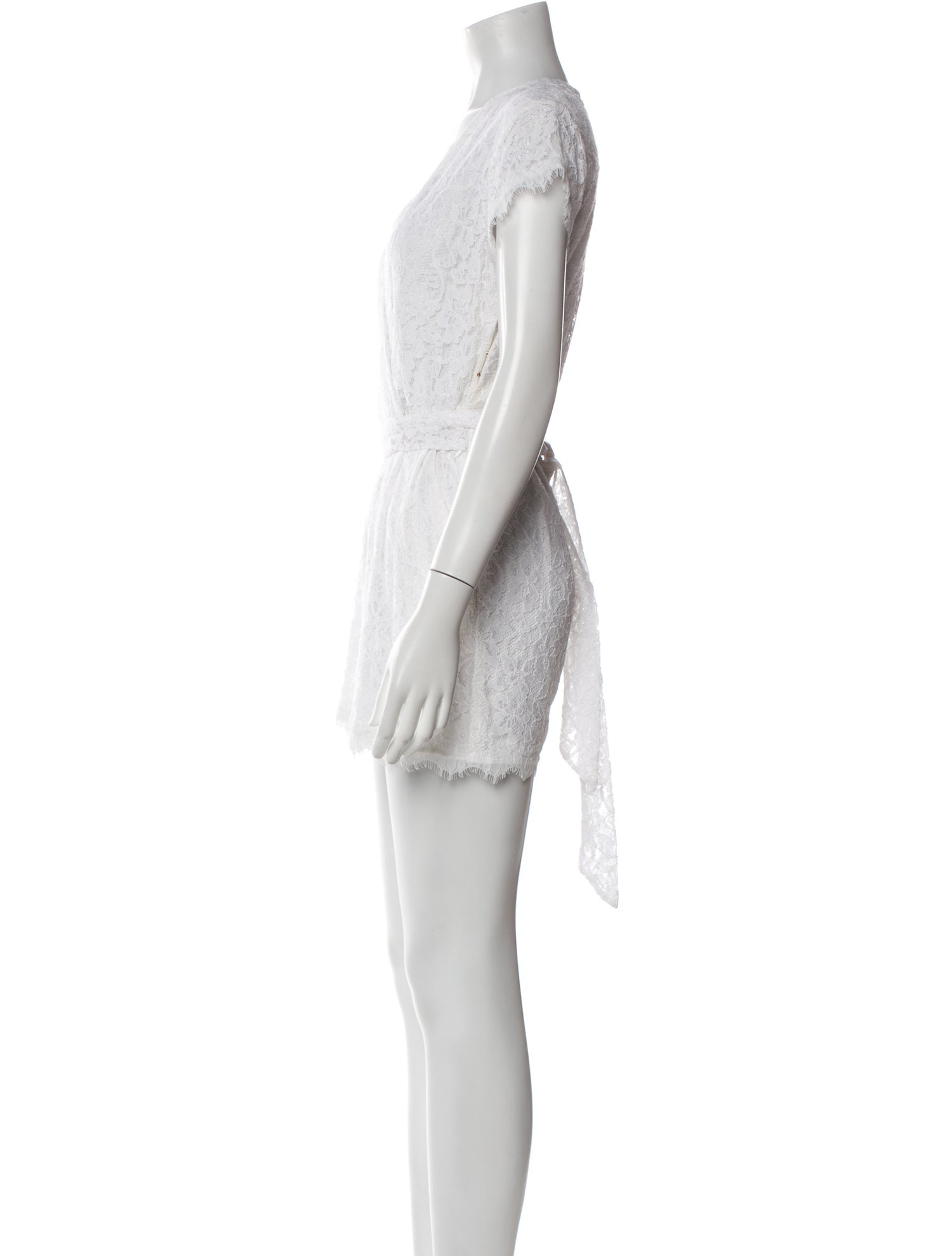 Diane von Furstenberg Lace Pattern V-Neck Romper