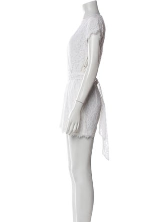 Diane von Furstenberg Lace Pattern V-Neck Romper