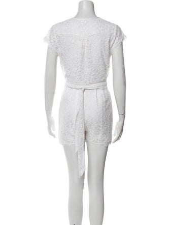 Diane von Furstenberg Lace Pattern V-Neck Romper