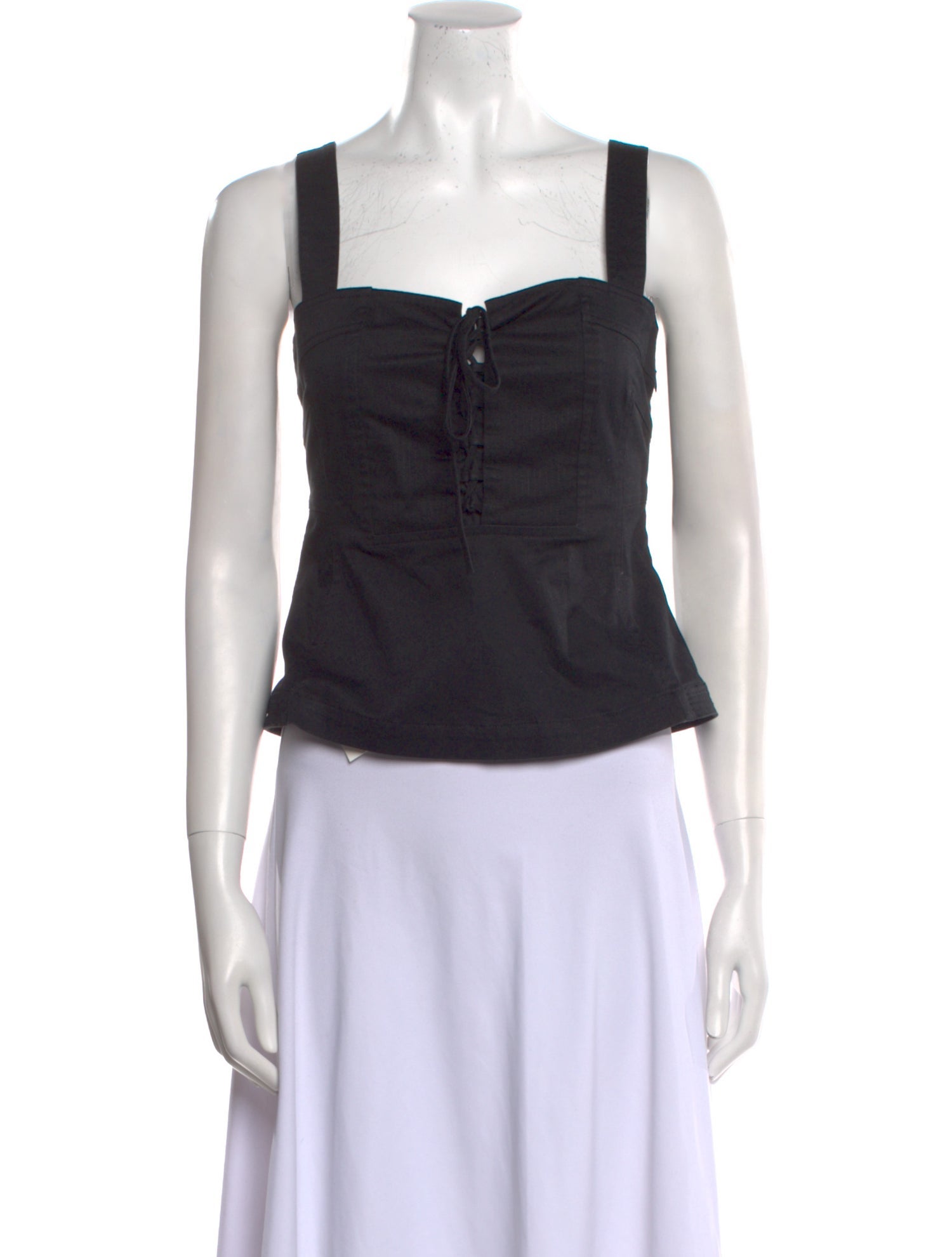 Diane von Furstenberg Square Neckline Sleeveless Crop Top