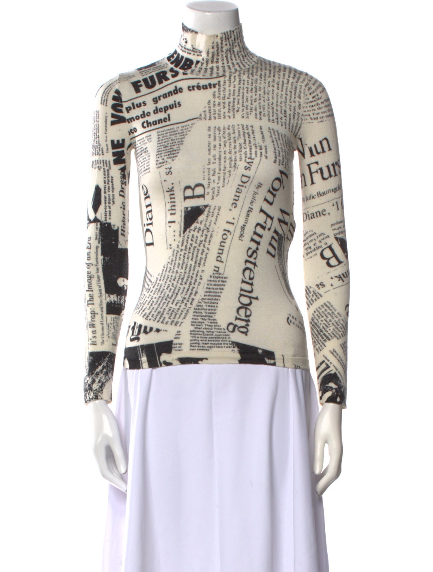 Diane von Furstenberg Merino Wool Printed Sweater