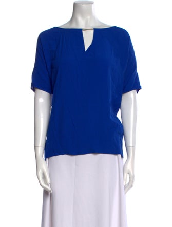 Diane von Furstenberg V-Neck Short Sleeve Blouse
